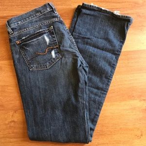 7 for all mankind bootcut distressed jeans